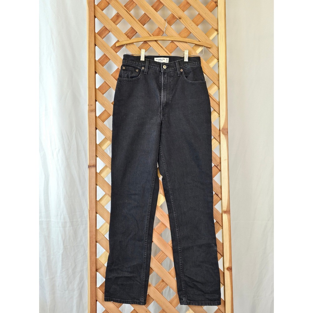 Abercrombie & Fitch The 90s Straight Jeans Womens 26/2R Black Curve Love - VG